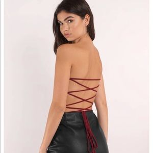 Strappy strapless bodysuit
